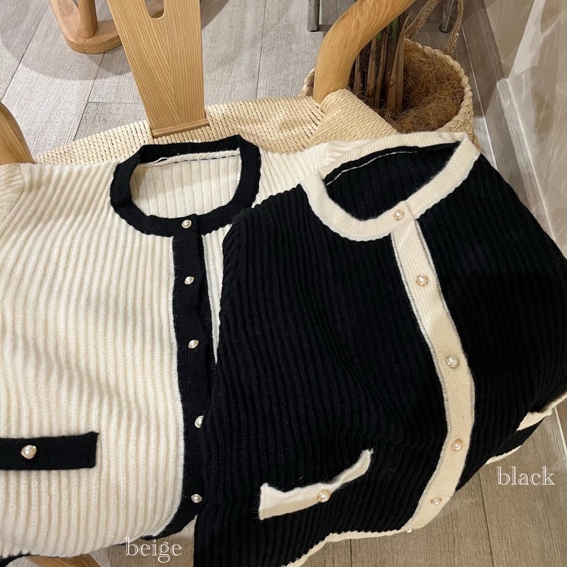 knit-top-เสื้อไหมพรม-คาดิแกนทูโทน-เสื้อคลุม