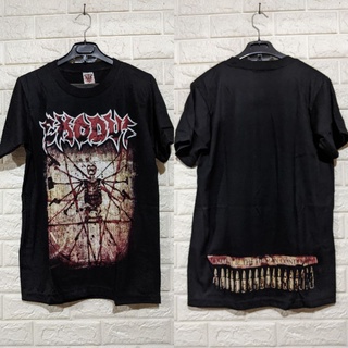 เสื้อยืดผ้าฝ้ายพิมพ์ลายขายดี เสื้อยืด พิมพ์ลาย Exodus BAND