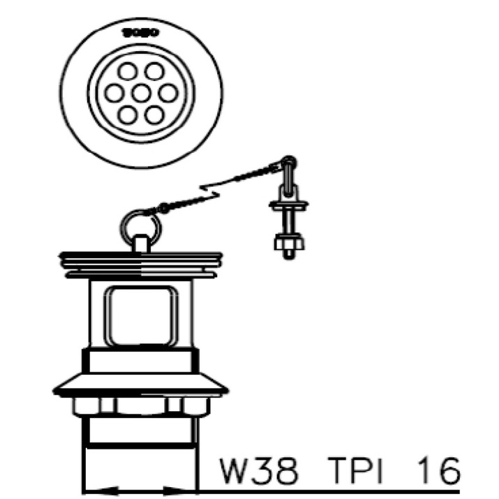 ts613-hm-สะดืออ่างล้างหน้า-plug-amp-chain-waste-toto