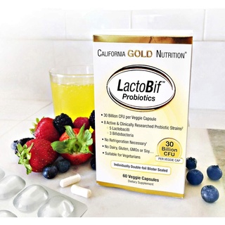 ภาพขนาดย่อของภาพหน้าปกสินค้าพร้อมส่ง))) Probiotics โพรไบโอติก โปรไบโอติค California Gold Nutrition LactoBif Probiotics 5 และ 30 Billion CFU จากร้าน penpich2525 บน Shopee ภาพที่ 1