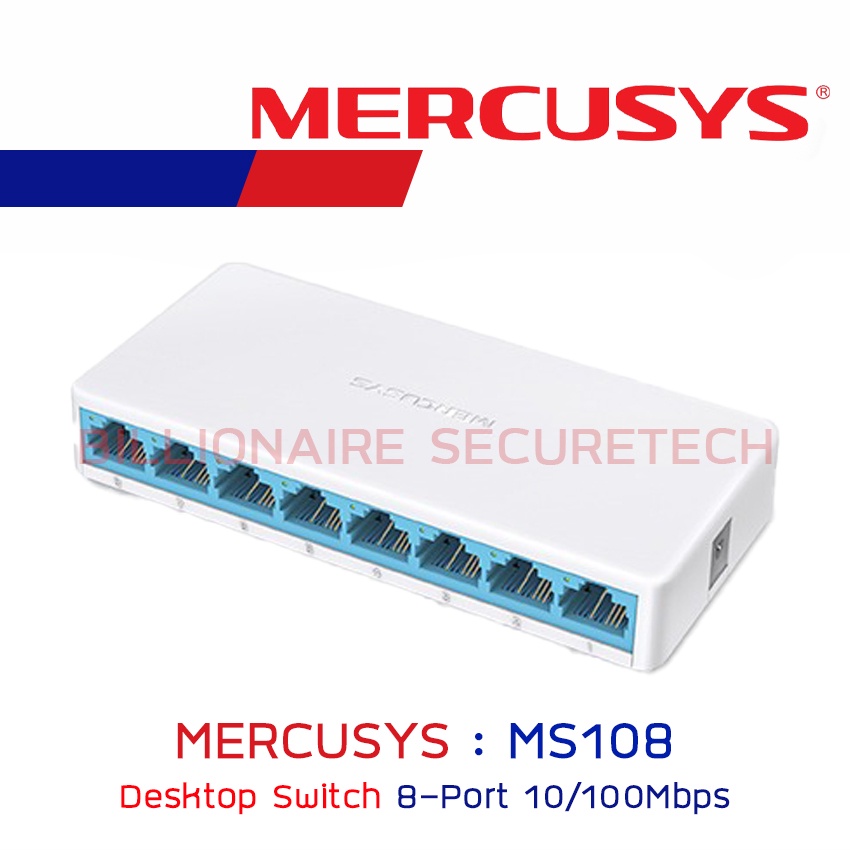 MERCUSYS SWITCH HUB MS108 8PORT 10/100Mbps BY BILLIONAIRE SECURETECH