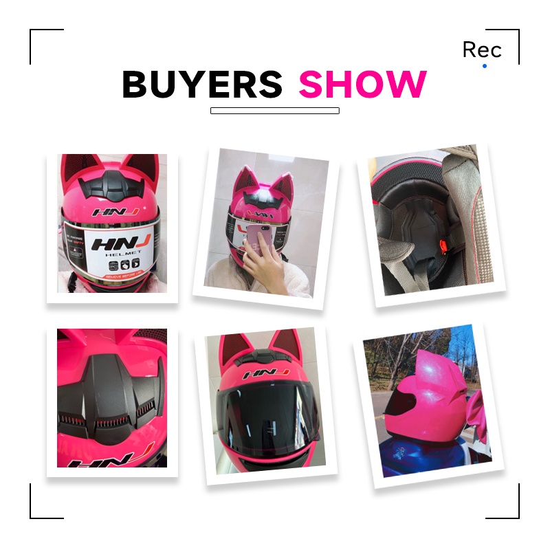ภาพหน้าปกสินค้าHNJ Cat Ear Helmet ABS Breathable Helmet Riding Helmet Full จากร้าน hnj.th บน Shopee