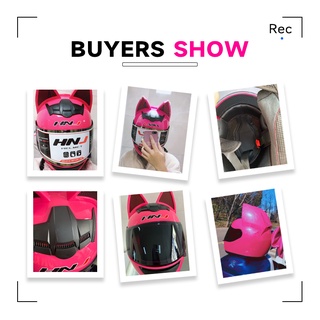 ภาพขนาดย่อของภาพหน้าปกสินค้าHNJ Cat Ear Helmet ABS Breathable Helmet Riding Helmet Full จากร้าน hnj.th บน Shopee