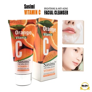 S-12075 Sasimi Vitamin C Facial Cleanser โฟมล้างหน้า สูตรอ่อนโยน ลดริ้วรอย ช่วยให้ผิวกระจ่างใส เผยผิวอ่อนเยาว์