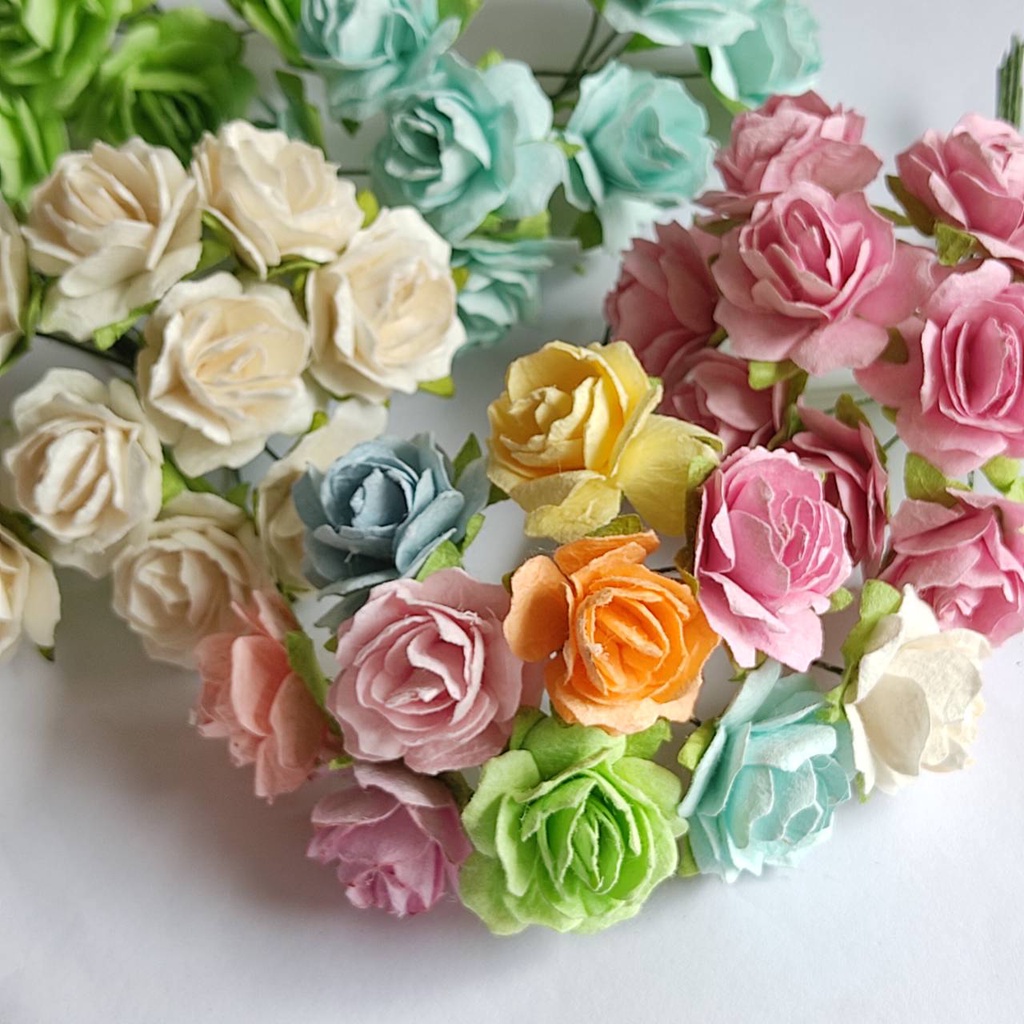 20-ดอก-rs250-ดอกไม้กระดาษสา-ดอกกุหลาบ-ดอกไม้กระดาษ-20-25-มม-paper-flower-rose-flower-20-25-mm