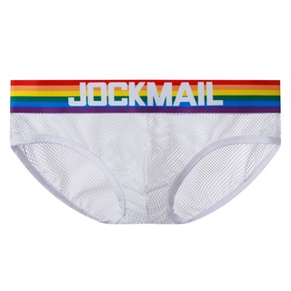 ชุดชั้นในชาย Jockmail แบบ  Briefs ขอบสีรุ้ง รุ่นตาข่าย