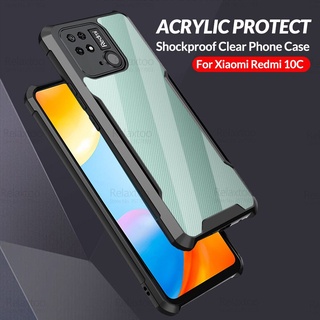 For Xiaomi Redmi 10C Case Acrylic Back Clear Fundas On Redmi10C RedmI Redmi 10 C C10 6.71" Camera Protection Bumper Phone Cover