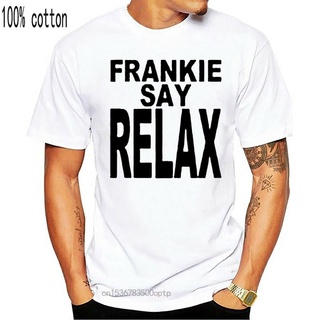 เสื้อยืดโอเวอร์ไซส์เสื้อยืด ผ้าฝ้าย พิมพ์ลาย Friends TV series Frankie Say Relax สีขาว สําหรับผู้ชาย S-3XLS-3XL