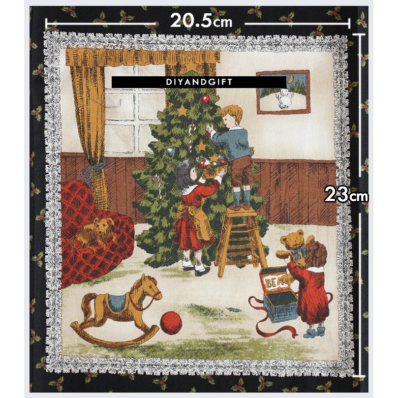 ผ้าคอตตอนอเมริกา-ลายต้นคริสต์มาส-christmas-tree-สำหรับงานผ้า-งานตัดเย็บ-กระเป๋าควิลท์-ตกแต่ง-diy-christmasblock-06
