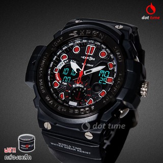 นาฬิกาข้อมือชาย EXPONI EP25BLR Shock&amp;Water-Resistance Sport Watch