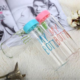 สินค้า ขวดน้ำ my bottle ขวดน้ำ Hello Master ขวดน้ำ water ขวดน้ำพลาสติก culs japan ขวดแก้วใส พร้อมปลอก กระบอกใส่น้ำ 300-1000 ml.