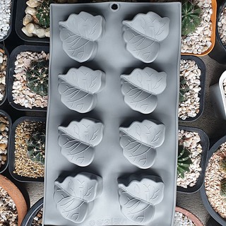 แม่พิมพ์ ซิลิโคน รูปใบองุ่น 8 ช่อง ใบใหญ่ (คละสี) Grape Leaves silicone molds