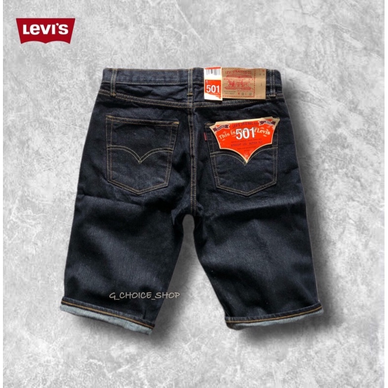 ภาพหน้าปกสินค้ากางเกงยีนส์ขาสั้น Levis 501 ริมแดง เป้ากระดุม Slim fit Shorts - MEXICO