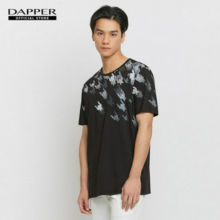 DAPPER เสื้อยืด Houndstooth Camo Print สีดำ (KRB1/595RS)