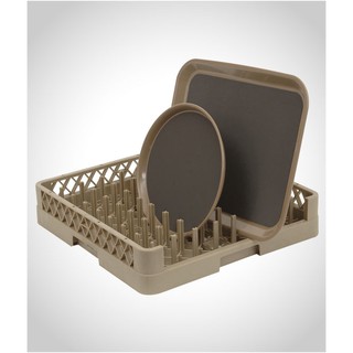 แรกซ์เก็บแก้ว 64 ช่อง แบบเปิดข้าง Plate Rack Open 64 Compartment Brown - HG5