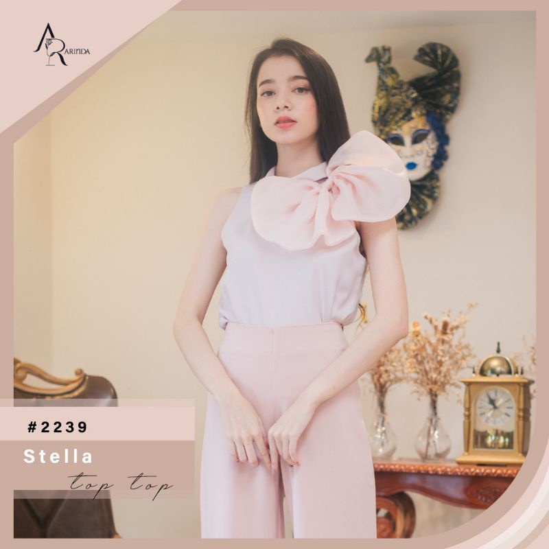 arinda-stella-top-2239-เสื้อแขนกุด-โบว์ข้าง