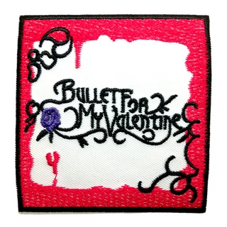 Bullet for My Valentine ตัวรีดติดเสื้อ หมวก กระเป๋า แจ๊คเก็ตยีนส์ Hipster Embroidered Iron on Patch  DIY