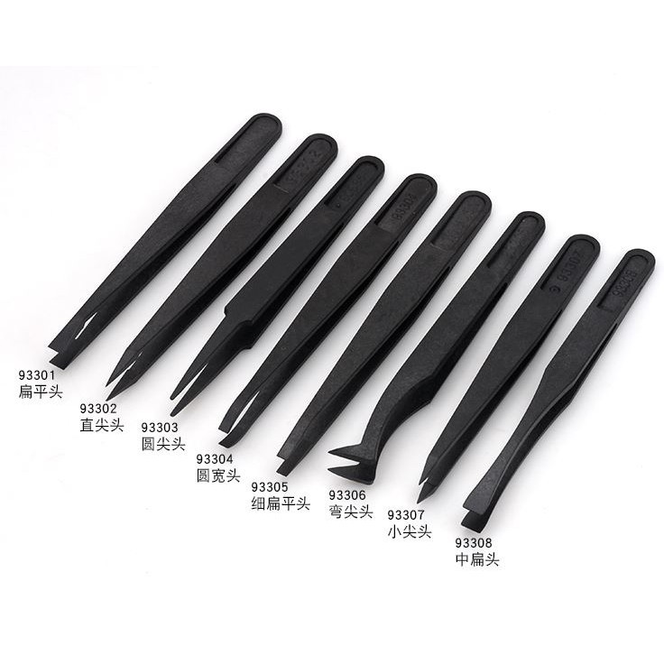 ภาพสินค้า8pcs ESD Tweezer Set Plastic Anti Static Maintenance Plastic tweezers Anti-static Carbon fiber Tool Kit จากร้าน shenke.th บน Shopee ภาพที่ 1