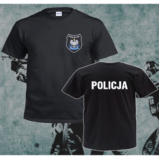 【100% cotton】GILDAN 【Bf Style】ขายดี เสื้อยืด ผ้าฝ้าย 100% พิมพ์ลายตํารวจโปแลนด์ Policja Boa Anti Terrorist Pirotechnik ส