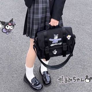 Cinnamon Kuromi Melody กระเป๋าเป้สะพายหลัง ขนาดใหญ่ จุของได้เยอะ แบบพกพา ลายการ์ตูน Melody Kuromi Cinnamon Dog เข้ากับทุกการแต่งกาย สไตล์ญี่ปุ่น สําหรับนักเรียน
