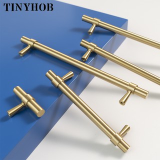 2"-9" Solid Brass Furniture Handles T-bar Light Luxury Fashion Gold Wardrobe Dresser Cupboard Cabinet Drawer Pulls