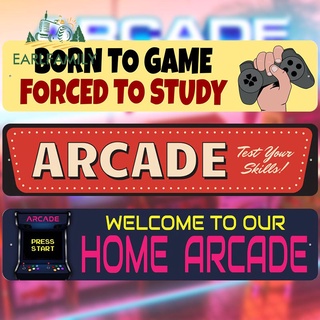 Earlfamily สติกเกอร์ ลายกราฟฟิค Arcade Born to Game Plate 13 ซม. x 3 ซม. สําหรับตกแต่งตู้เย็น แล็ปท็อป DIY