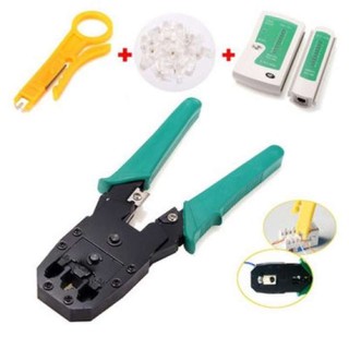 ภาพขนาดย่อของภาพหน้าปกสินค้าRJ45 Cat5e Cat6 เครือข่าย Ethernet LAN ชุดทดสอบสายเคเบิ้ล Crimper CRIMPING TOOL ชุด จากร้าน newdi5 บน Shopee