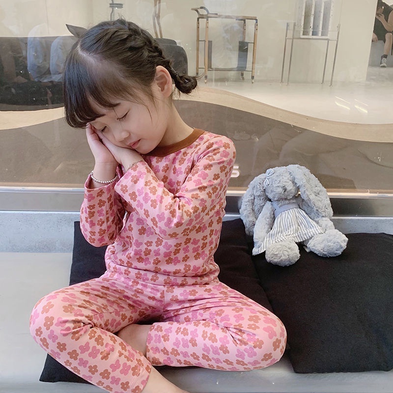 ชุดนอนเด็กหญิง-ชุดนอนเด็ก-ผ้าฝ้ายสไตล์เกาหลี-แขนยาว-ชุดนอนเด็ก-1-8-ปี