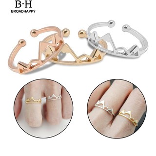 💘broadhappy💍ผู้หญิงเปิดเฉพาะภูเขาหิมะกลวงปรับแหวน แหวนเกลี้ยง