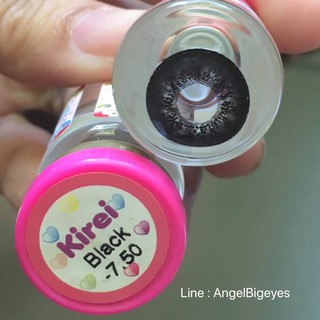 Kirei Black (1) บิ๊กอาย สีดำ ดำ ตาโต โทนแบ๊ว Kitty Kawaii Contact Lens Bigeyes คอนแทคเลนส์ ค่าสายตา สายตาสั้น แฟชั่น