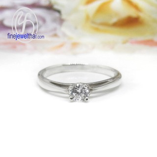 Finejewelthai-แหวนเพชร-แหวนเงิน-เงินแท้-Silver-Diamond Cz Ring - R1189cz