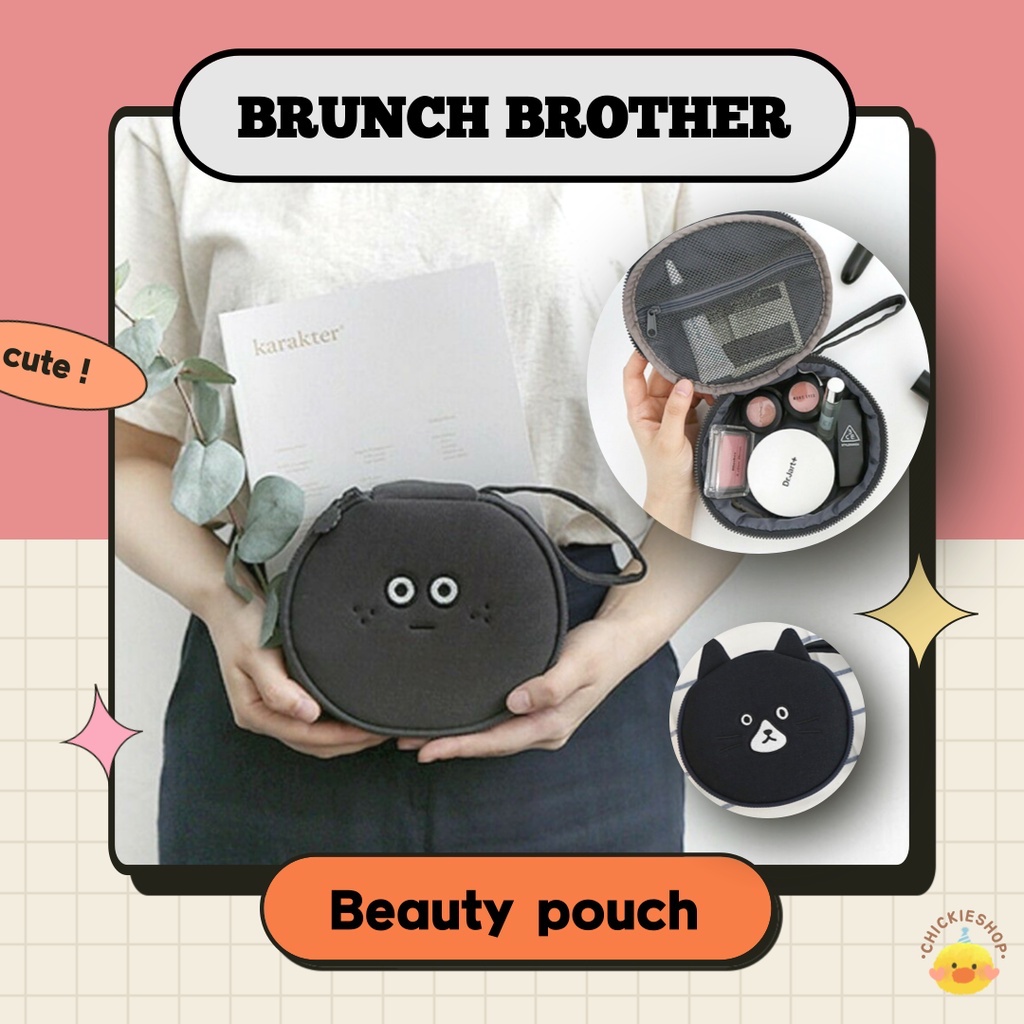 แท้-พร้อมส่ง-ส่งฟรีems-brunch-brother-beauty-pouch-กระเป๋าใส่เครื่องสำอาง