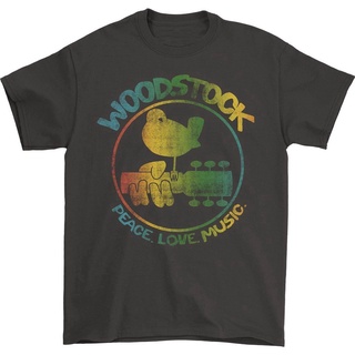 ๑✈▽【BLUE-G】Woodstock MenS Colorful Logo Slim Fit T-Shirt Coal 100% Cotton Sportswear Plus Size Apparel Birthday Gift