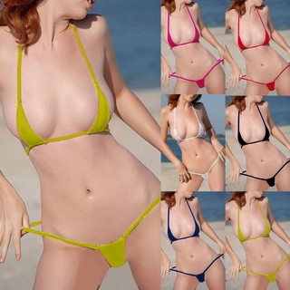 Womens Sexy Lingerie Micro Bikini Set Swimwear Bra Top G String Thong Underwear
