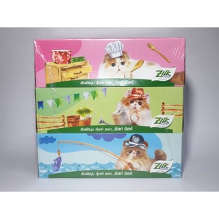 (แพค 3 กล่อง) Zilk Facial Tissue Box ซิลค์ เฟเชียล บ๊อกซ์ กระดาษเช็ดหน้า แบบกล่อง 120 แผ่น (คละลาย)