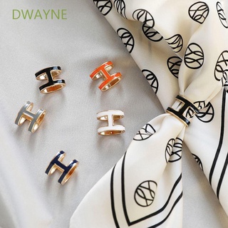 DWAYNE Vintage Women Scarf Buckle Trendy Scarf Ring Korean Brooch Pins Gift For Girls Hollow Elegant T-shirt Decorative Crystal Shawl Clip