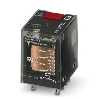 รีเลย์ 4 คอนแทค Relay 6A 230VAC Phoenix contact PX4-230 VAC 1032531