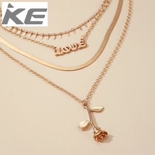 All-match simple and popular new element necklace letter rose multi-necklace sweater chain for