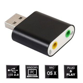 ราคาและรีวิวUSB การ์ดเสียง ซาวด์การ์ด Audio 3D Sound Virtual 7.1 Channel Card Adapter สำหรับ PC
