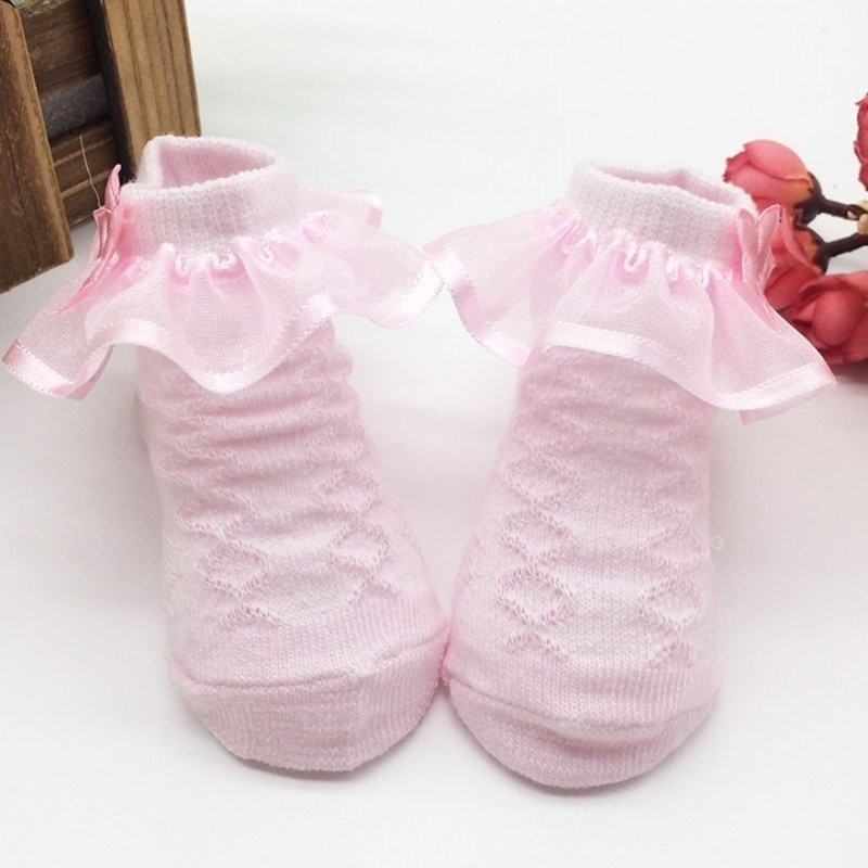babyworld-ถุงเท้าผ้าฝ้ายเจ้าหญิงสำหรับเด็กทารก