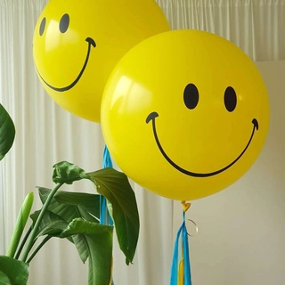 ภาพหน้าปกสินค้าลูกโป่งยิ้ม หน้ายิ้ม ขนาดใหญ่ 36 นิ้ว สีเหลือง ใบใหญ่ ที่เกี่ยวข้อง