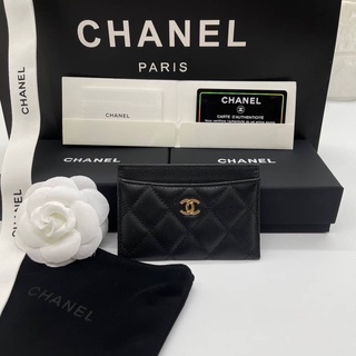 Chanel Card Holder Original Grade Size 11cm หนังแท้ขึ้นลายคาเวียร์สวยมากแบบต้นฉบับเลยค่ะ ถ่ายจากสินค้าจริงค่ะ
