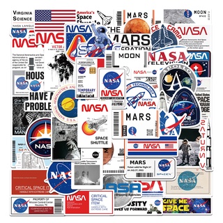 สติกเกอร์ ลายนักบินอวกาศ NASA กันน้ํา ไม่ซ้ําซาก สําหรับตกแต่งกระเป๋าเดินทาง 50 ชิ้น