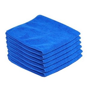 ผ้าไมโครไฟเบอร์ ผ้าเช็ดรถ (แพ็ค 6ผืน) ขนาด 40x40ซม. สีน้ำเงิน Cleaning Microfiber Towel Cloth