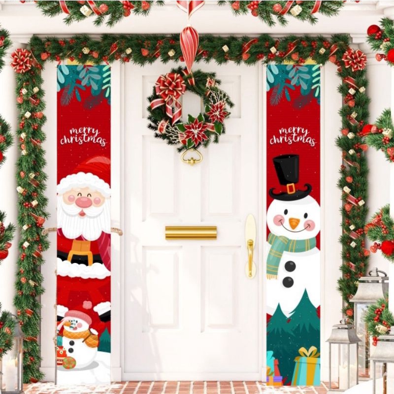 ม่านคริสมาส-คริสมาสห้อยหน้าประตูบ้าน-ประตูห้อง-หรือตกแต่งต้อนรับ-ราคานี้ได้1คู่ตามรูป