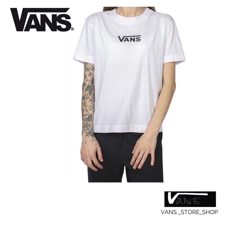 เสื้อยืดvans-camiseta-airbone-v-boxy-white-สินค้ามีประกันแท้สะดวกสบาย
