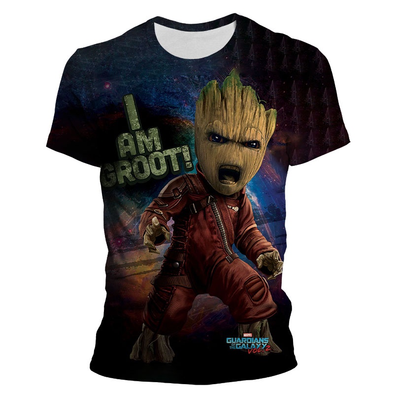 ใหม่-เสื้อยืดลําลอง-แขนสั้น-คอกลม-พิมพ์ลายดิสนีย์-guardians-of-the-galaxy-groot-3d-แฟชั่นฤดูร้อน-สําหรับผู้ชาย-ผู้หญิง