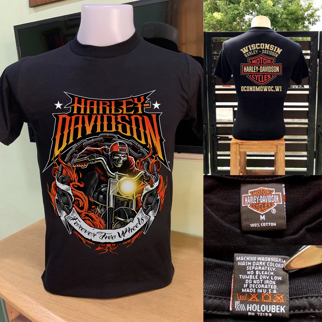 bayang-เสื้อยืด-harley-davidson-ผ้า-cotton-100-mh85