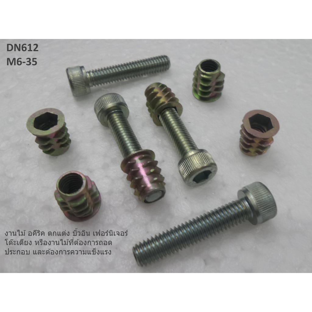 ตัวหนอนฝังไม้-dn612-m6-ปีกบาง0-65mm-พุกตัวหนอนผังไม้-20ชุด-พุกฝังไม้แบบมีปีก-ตัวหนอนผังไม้แบบมีปีก-หนอนฝังไม้แบบมีปีก