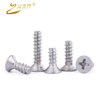 [M3 M3.5 M4 M5] 304 สแตนเลสสตีล Flat Tail Cross Countersunk Head สกรูยึดสกรูยึดสกรูยึดสกรูยึด